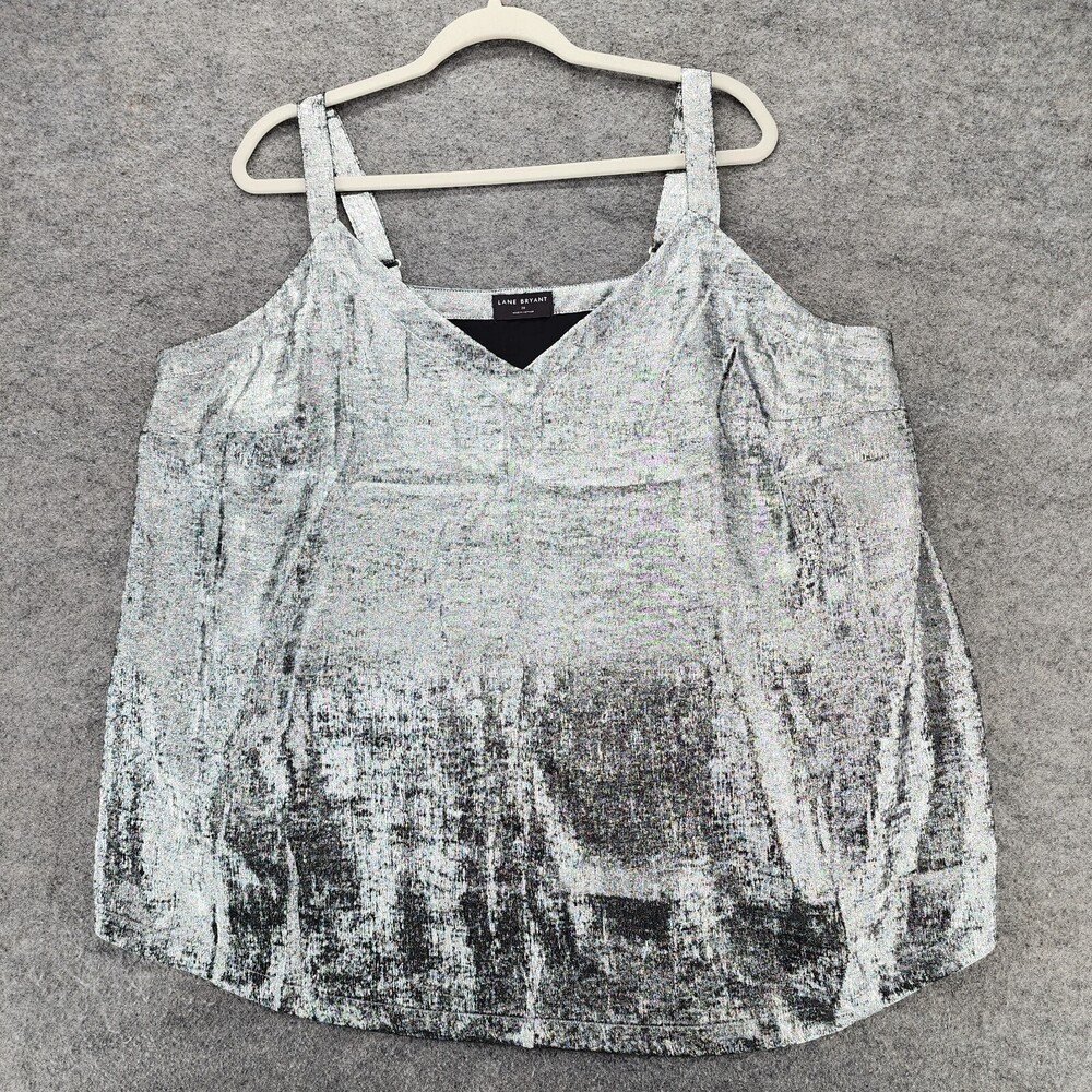 Lane Bryant Shirt Womens 20 Sleeveless V Neck Silver